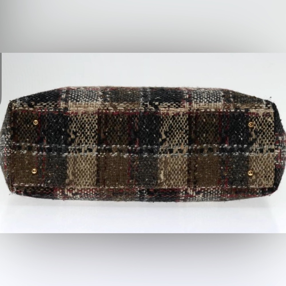 Burberry Handtasche Wolle Beige Authentic Tweed Tote and Pouch Set with Dust Bag - Picture 8 of 16